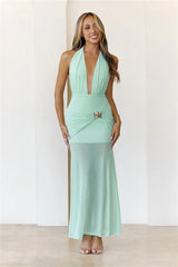 High Key Muse Mesh Maxi Dress Sage