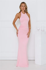 Iconic Dream Halter Maxi Dress Pink