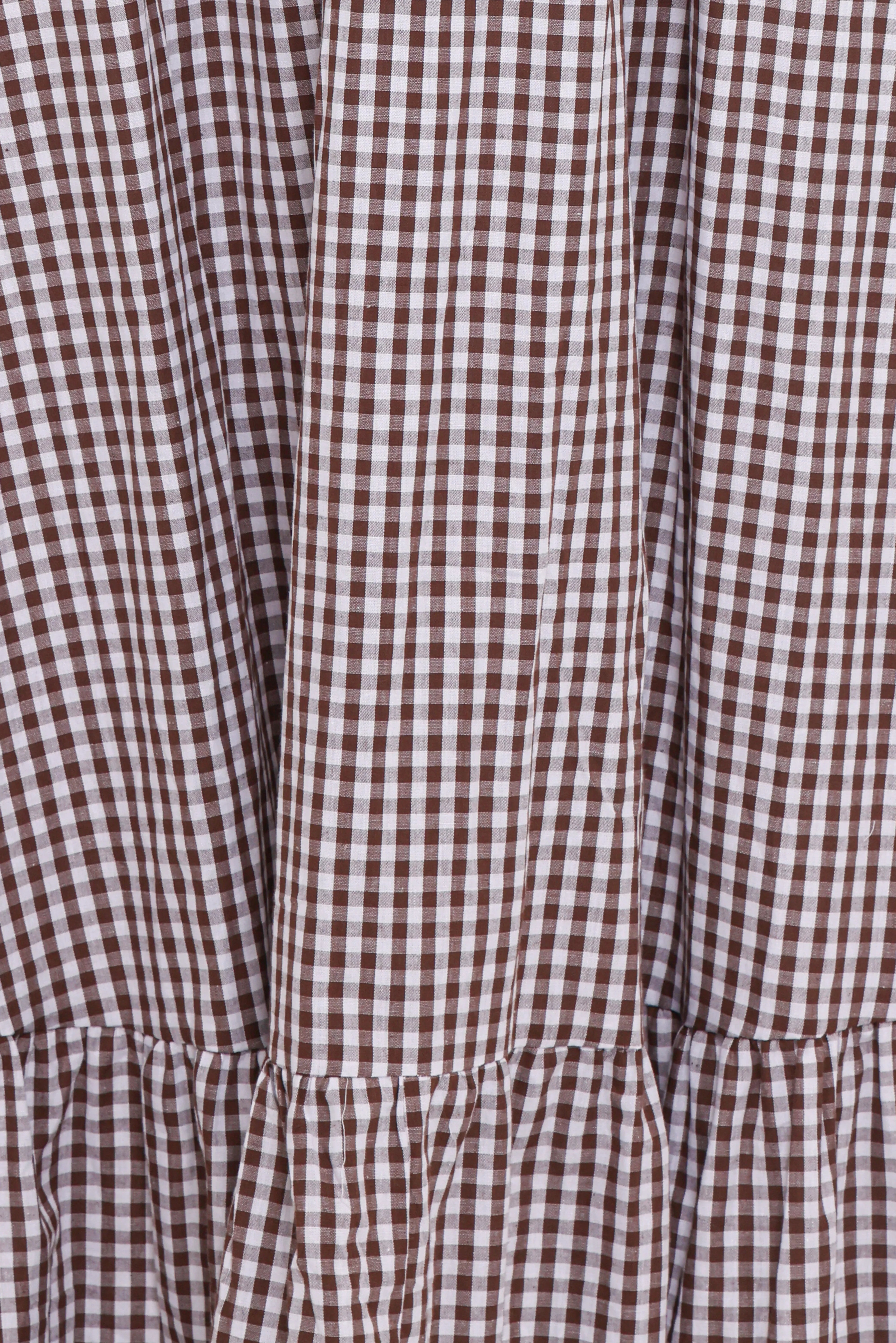 Reid Maxi Dress - Brown Gingham