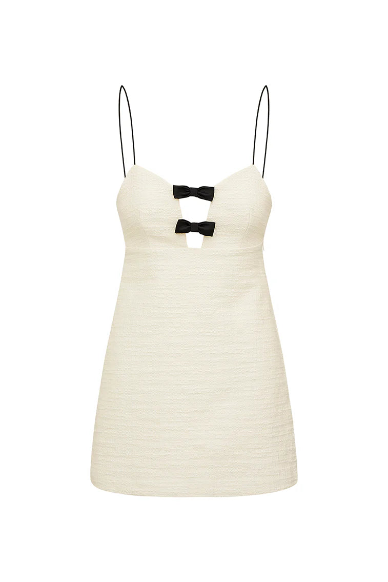 Adelaide Tweed Mini Dress-Cream