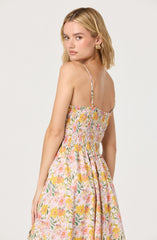 Smocked Floral Midi Dress