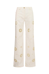 Carolette Eyelet Wide-Leg Pants