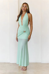 High Key Muse Mesh Maxi Dress Sage