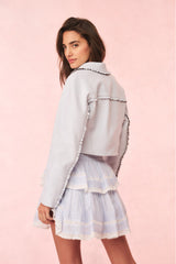 Rheisa Cropped Leather Moto Jacket