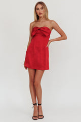 Sandi Bow Bust Mini Dress Red
