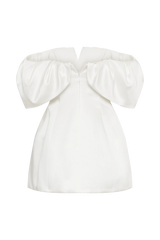 Portia Off Shoulder Satin Corset Dress - White