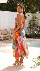 Rahima Maxi Dress - Orange Floral