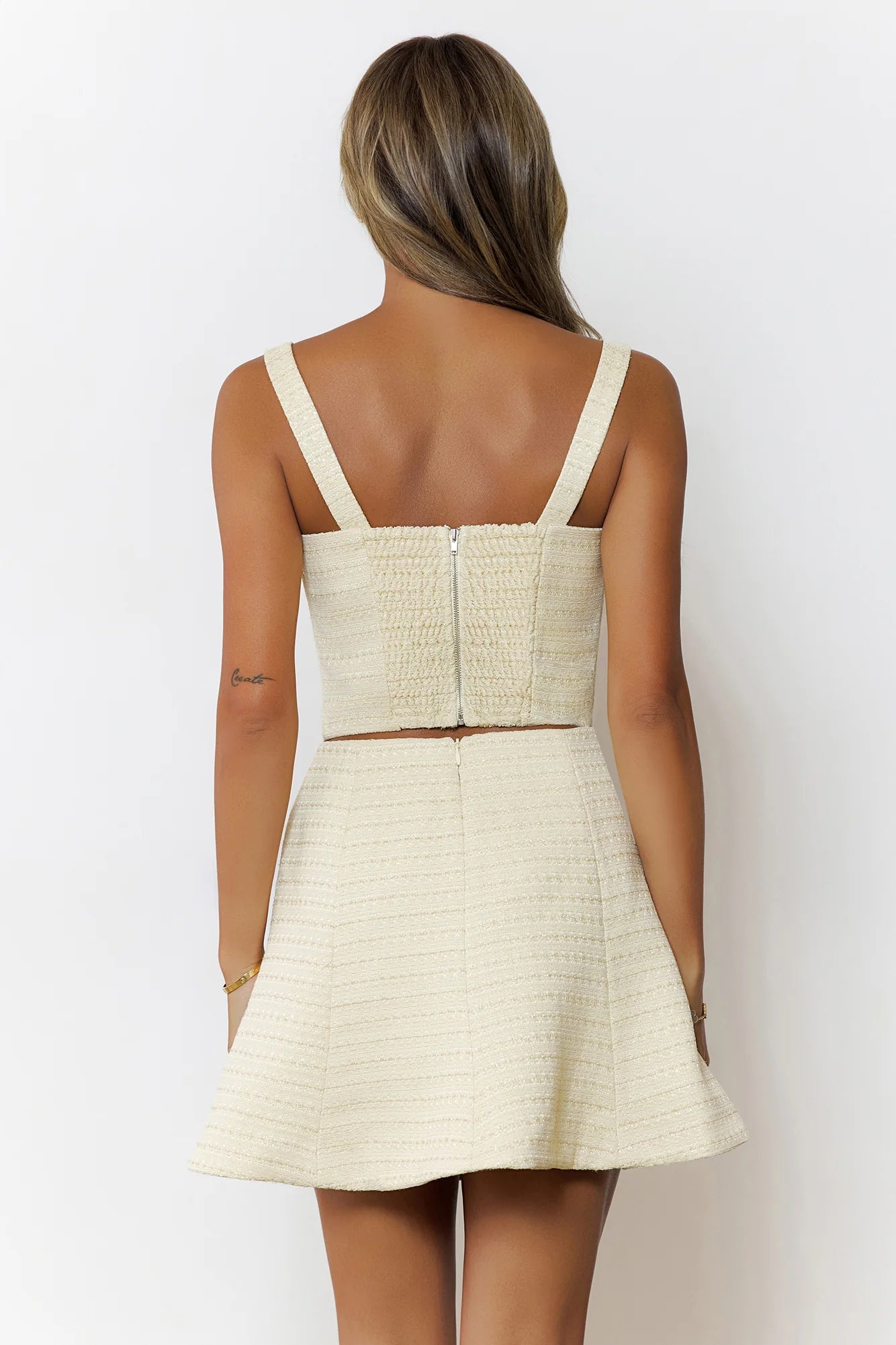 Kiona Tweed Bow Top Yellow