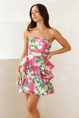 Lemon Love Strapless Mini Dress White