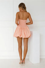 Lakeside Halter Mini Dress Peach