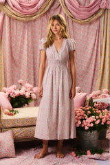 Sabela Liberty Fabric Puff Sleeve Midi Dress