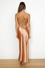 Keep Living Large Maxi Skirt Bronze