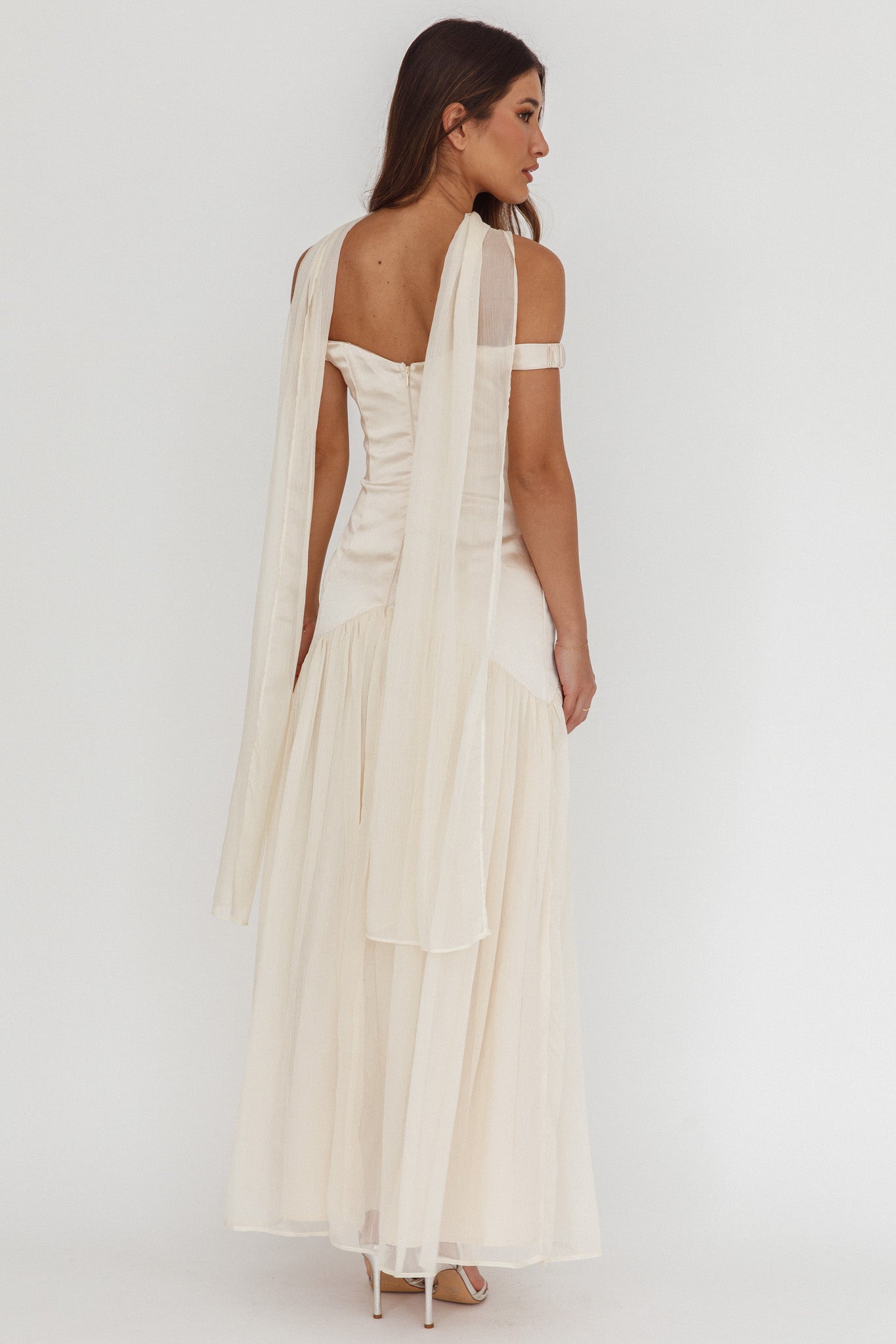 Kaycee Drop Waist Maxi Dress Champagne