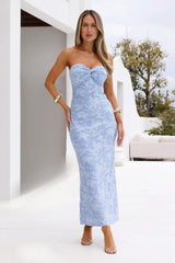 Lagoon Luxe Strapless Maxi Dress Blue