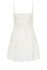 Rylee Multi Pleat Mini Dress - White