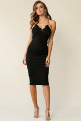 Isla Lace Detail Bodycon Dress Black
