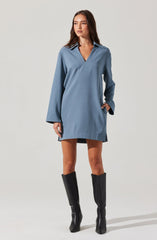 V-Neck Woven Mini Dress