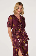 Bennet Ruffle Trim Midi Dress
