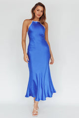 Midsomer Dawn Criss-Cross Back Maxi Dress Blue