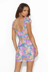 It's A Party Mesh Mini Dress Blue