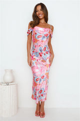 It's Always Her Satin Maxi Dress Pink
