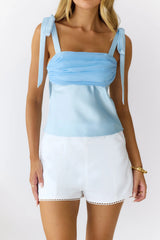 Harriet Loves Satin Top Blue
