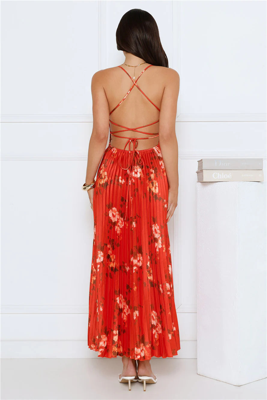 Lady Exclusive Satin Maxi Dress Print