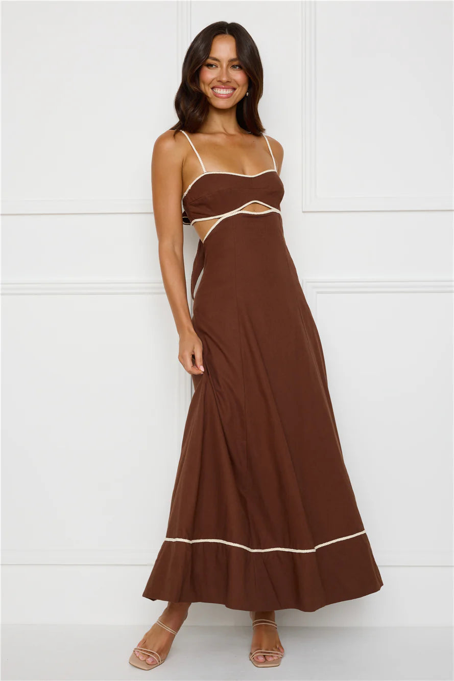 Island Dreamer Maxi Dress Brown