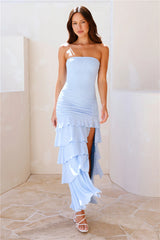 Lavish One Strapless Maxi Dress Blue
