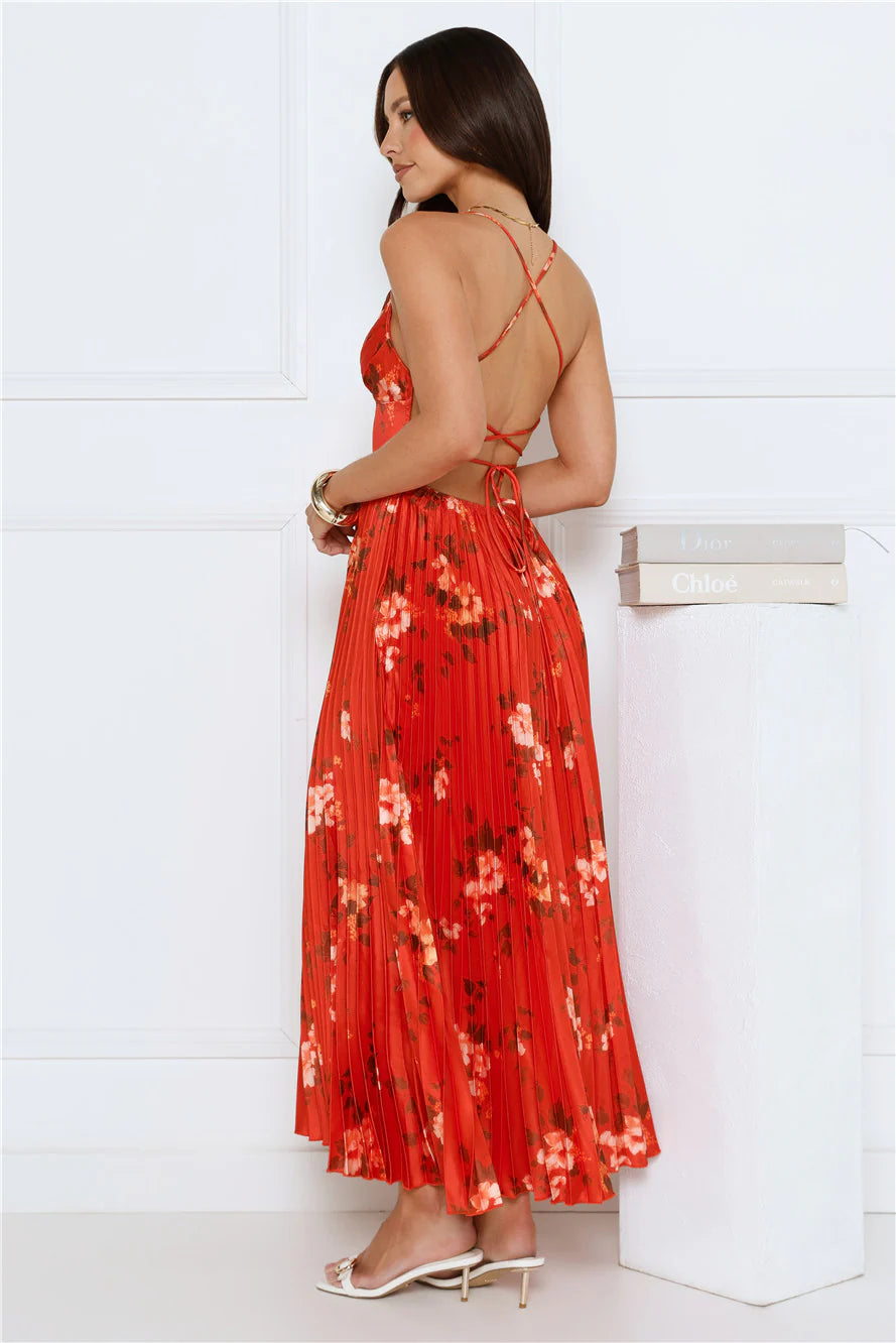 Lady Exclusive Satin Maxi Dress Print