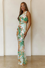 Lagoon Love One Shoulder Maxi Dress Green