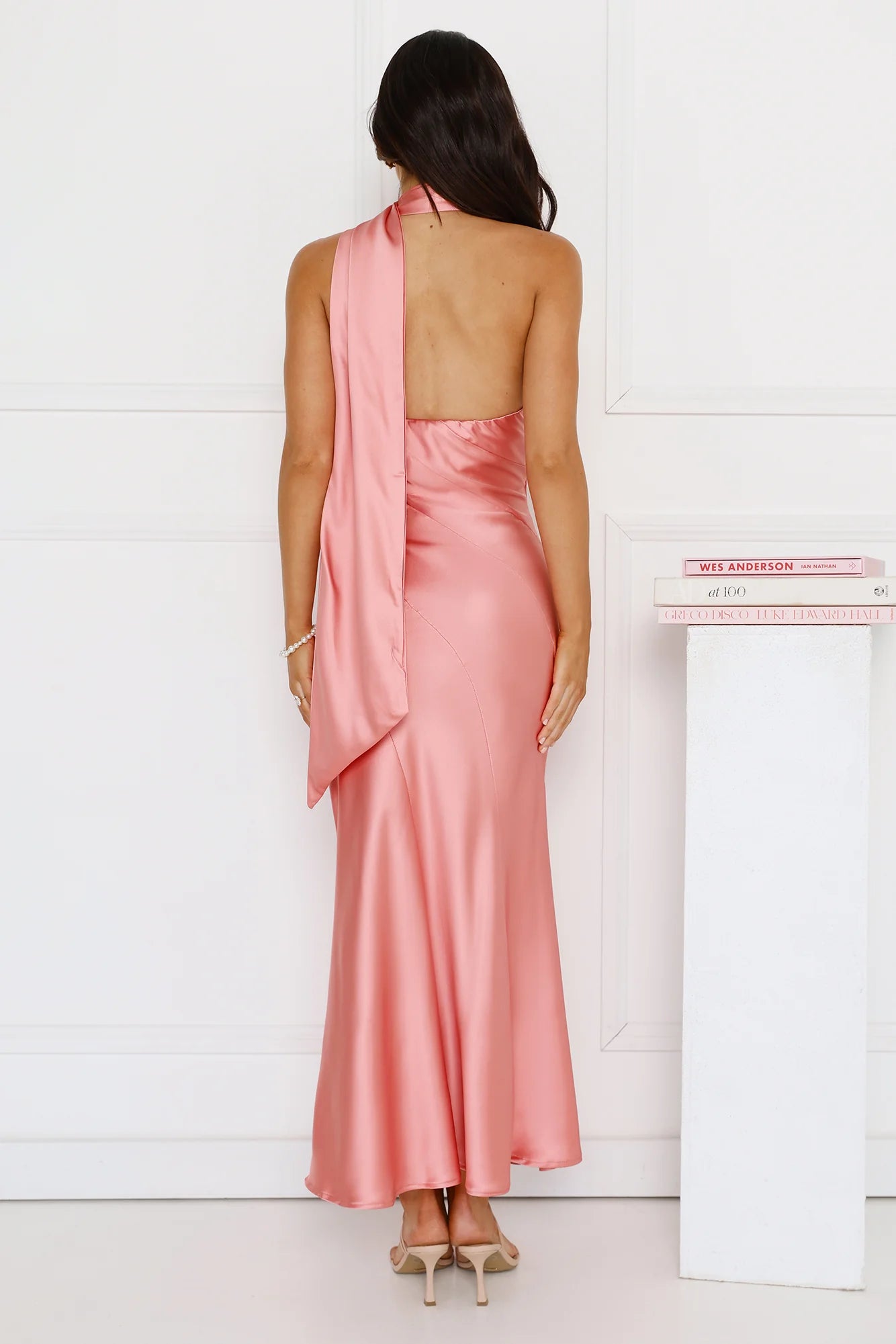 Kissed By Moonlight Satin Maxi Dress Pink
