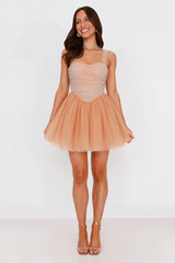 Lady Of The Palace Tulle Mini Dress Nude