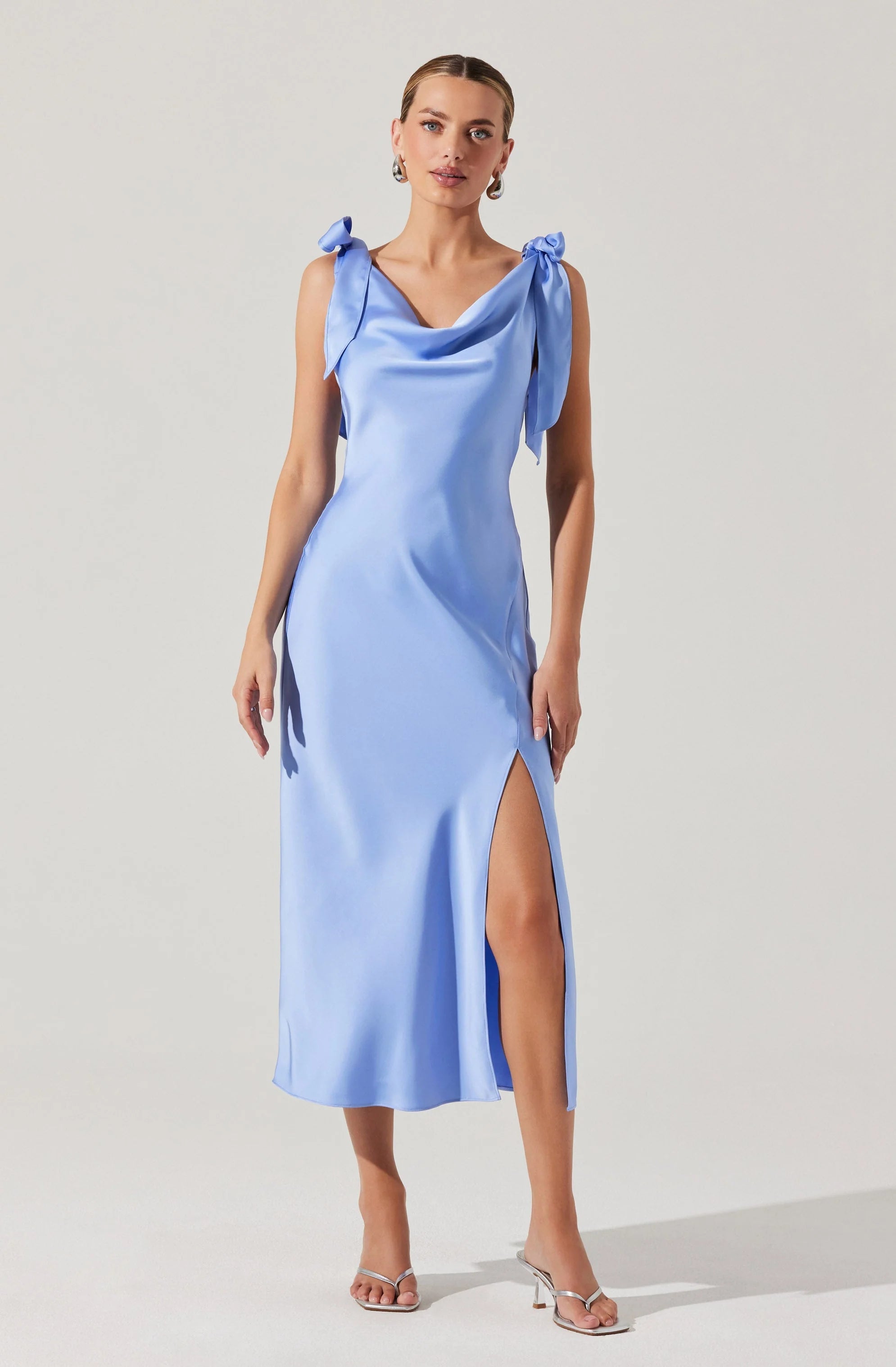 Allexina Satin Midi Dress