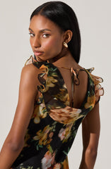 Alinta Ruffle Cowl Neck Dress