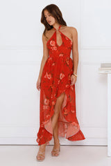 High Sun Halter Maxi Dress Orange