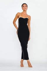 Future Awaits Lace-Up Back Maxi Dress Black