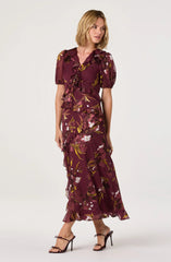 Bennet Ruffle Trim Midi Dress