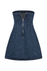 Cecily Strapless Denim Mini Dress - Dark Blue