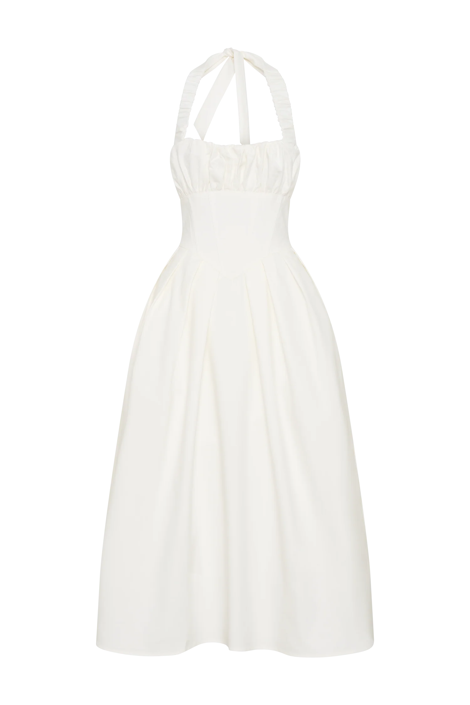 Candy Halter Midi Dress - White