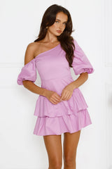Ladylike Etiquette Mini Dress Lilac