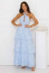 Island Sway Halter Maxi Dress Blue
