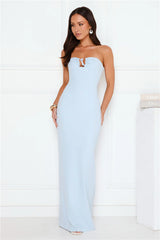 Lavish Lights Strapless Maxi Dress Blue