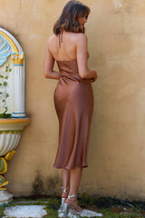 Kindred Spirit Strapless Gathered Bust Midi Dress Chocolate