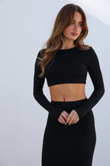 Island At Dusk Crop Top Black