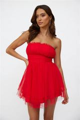 Hollywood Lights Mini Tulle Dress Red