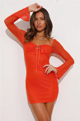 It's Me Mesh Mini Dress Orange