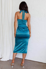Modern Romance Halterneck Knee Length Dress Forest Green