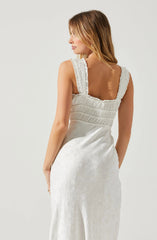Enola Satin Smocked Midi Dress
