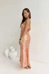 Staying True Strapless Maxi Dress Orange